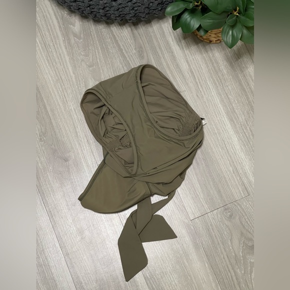 DKNY Olive Green Ruched One Piece Swimsuit - Picture 5 of 7